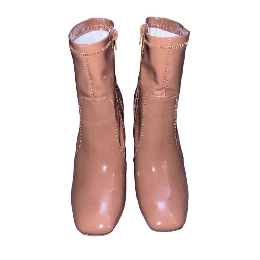Madden Girl Women’s Side Zip Heeled Bootie (Caramel)